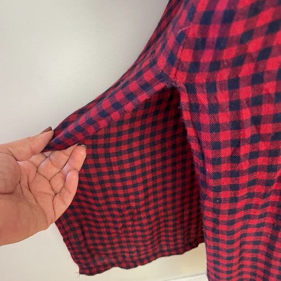 ZARA TRF Embroidered Boho Western Grunge Cowgirl Floral Duster Plaid Shirt Dress - Picture 5 of 10